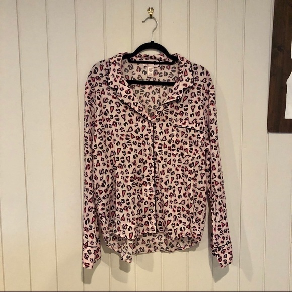 Victoria’s Secret Pink Cheetah Print Pajama Shirt - Picture 1 of 6